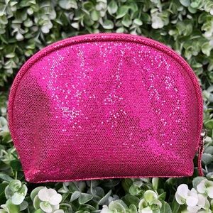 Glitter Pink Sparkly Metallic Cosmetic Bag